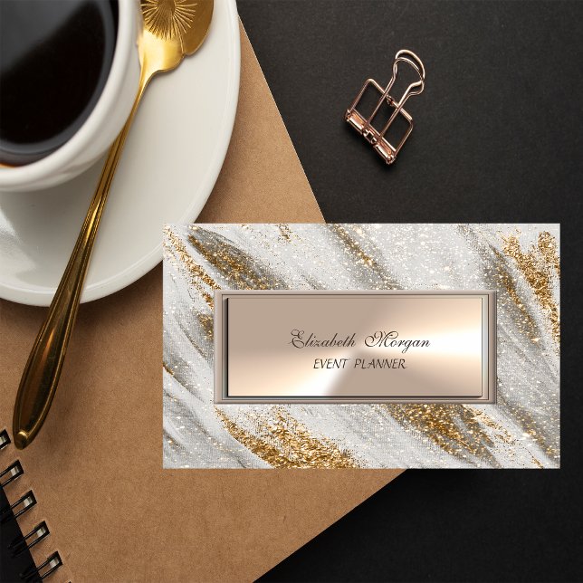 Elegant Professional Gold Glitter Touch Business Card (Creator Uploaded)