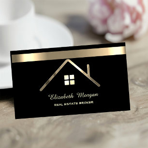 Elegant Professional Gold House Roof Stripe Business Card