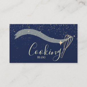 Elegant Professional,Gold,Navy Blue,Whisk,Cooking Business Card