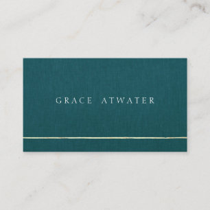 Elegant Professional Gold Stripe & Teal Green Business Card