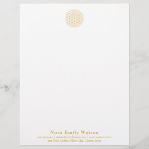 Elegant Professional Golden Flower of Life Custom Letterhead