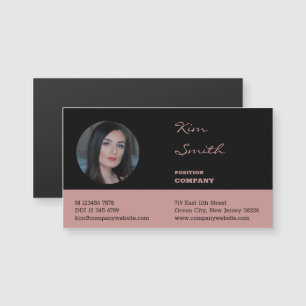 Elegant Professional Hair Stylist Biz Card Magnet