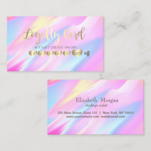 Elegant Professional Hearts Colourful Holographic Loyalty Card