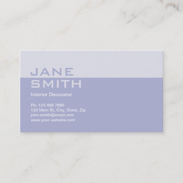 Elegant Professional Interior Design Decorator Business Card (Front)