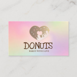 Elegant Professional Iridescent,Doughnuts,Bakery Business Card