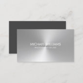 Elegant Professional Lawyer Silver Metal Business Card (Front/Back)
