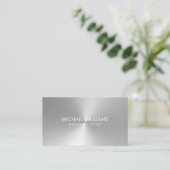 Elegant Professional Lawyer Silver Metal Business Card (Standing Front)