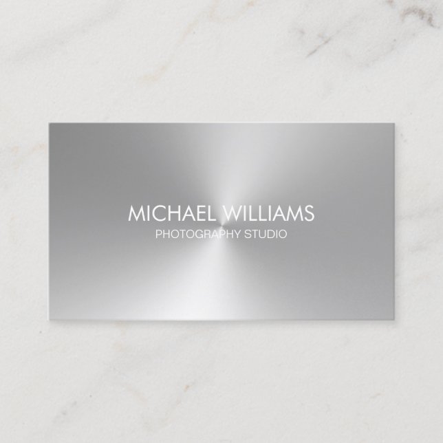 Elegant Professional Lawyer Silver Metal Business Card (Front)