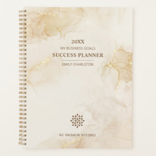 Elegant Professional Logo Gold Beige Business Planner