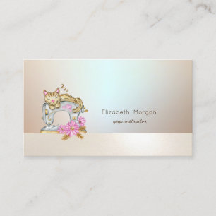 Elegant Professional Luminous Sewing Machine Cat Business Card