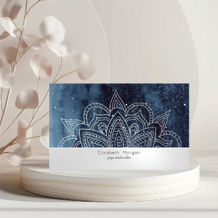 Elegant Professional Mandala Navy Blue Business Card