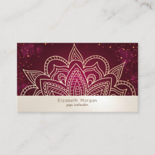 Elegant Professional Mandala Yoga Instructor Business Card