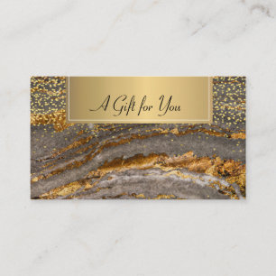 Elegant Professional Marble Gold Confetti Discount Card