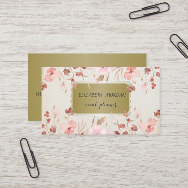 Elegant Professional Meadow Flowers  Business Card (Front/Back In Situ)