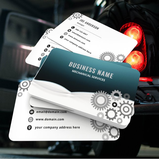 Elegant Professional Mechanic  Business Card (Creator Uploaded)