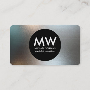 Elegant professional metal black circle gold business card