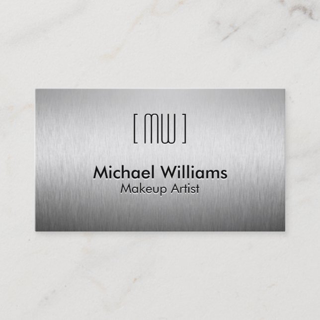 Elegant Professional Metal Metallic Steel Aluminum Business Card (Front)