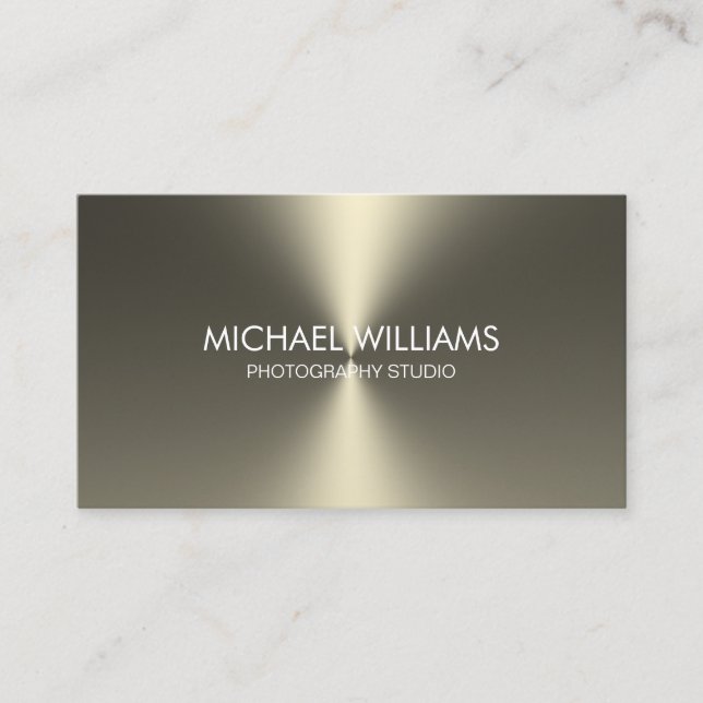 Elegant professional metal white shining black business card (Front)