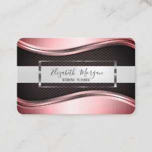 Elegant Professional Metallic Silver Black Frame Business Card