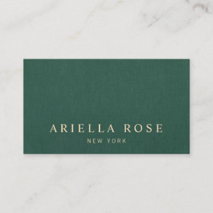 Elegant  Professional Minimal Teal Green Linen Business Card