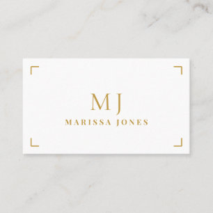 Elegant Professional Minimalist Gold Monogram Business Card