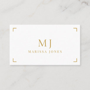 Elegant Professional Minimalist Gold Monogram Business Card