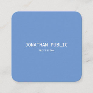 Elegant Professional Modern Blue White Template Square Business Card