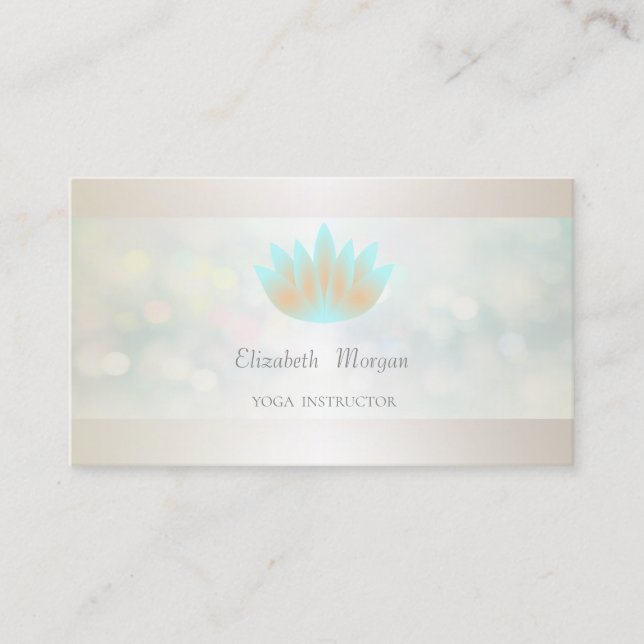 Elegant Professional Modern Bokeh,Lotus Business Card (Front)