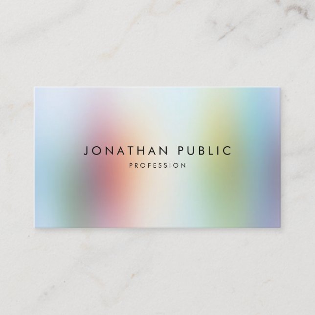 Elegant Professional Modern Colourful Abstract Art Business Card (Front)