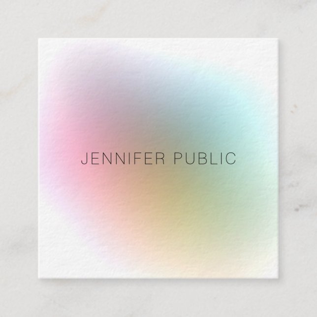 Elegant Professional Modern Colourful Template Lux Square Business Card (Front)