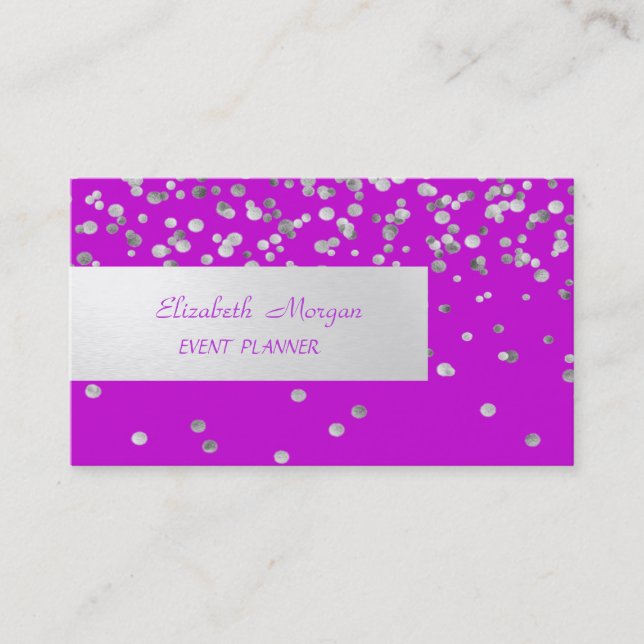 Elegant Professional, Modern,Confetti Business Card (Front)