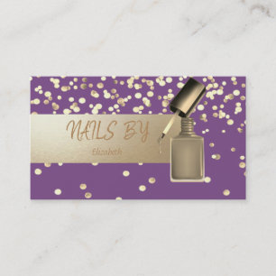 Elegant Professional, Modern,Confetti,Nail Polish Business Card