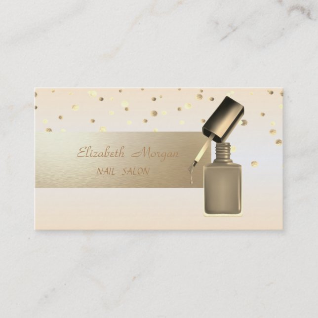 Elegant Professional, Modern,Confetti,Nail Polish Business Card (Front)