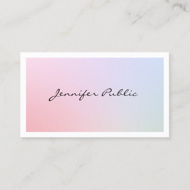 Elegant Professional Modern Elite Plain Trendy Business Card (Front)