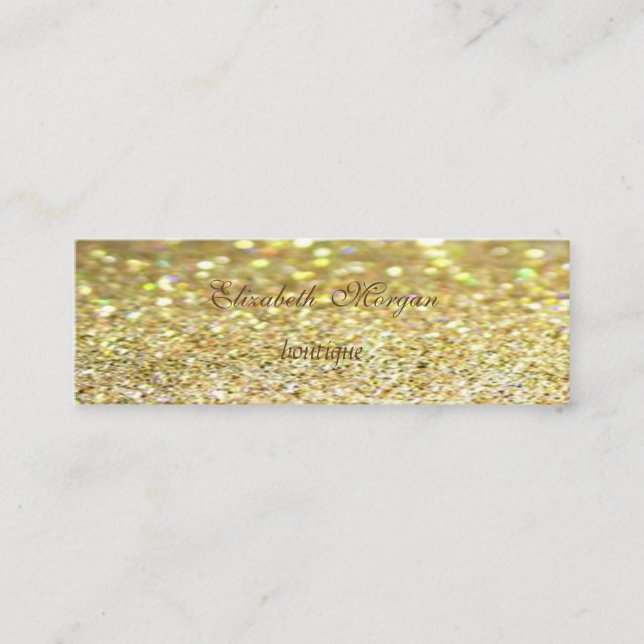 Elegant Professional Modern Glittery Bokeh Mini Business Card (Front)