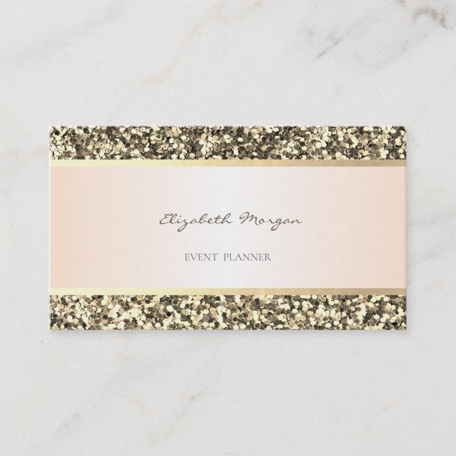 Elegant Professional Modern,  Gold Glitter Business Card (Front)