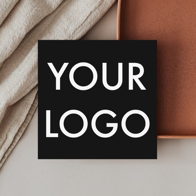 Elegant Professional Modern Logo Black Square Business Card (Creator Uploaded)