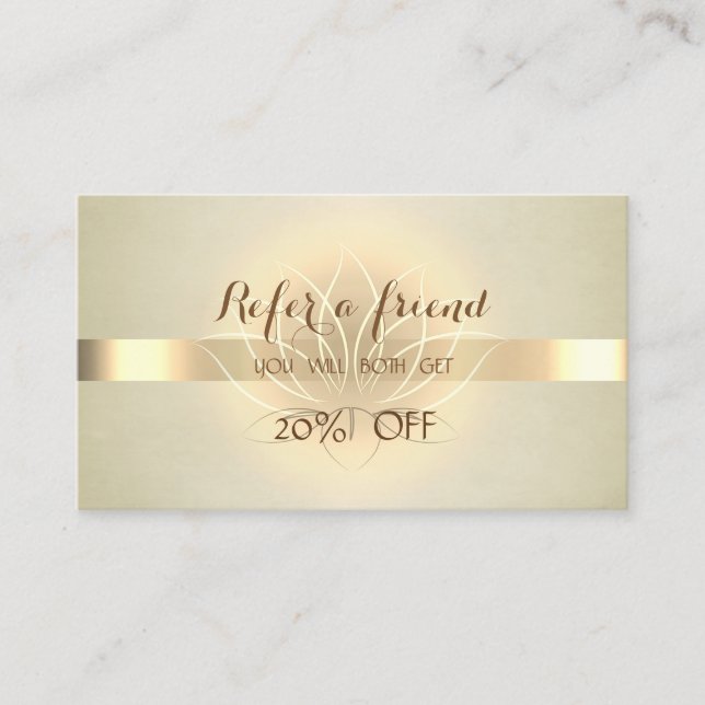 Elegant Professional Modern Lotus  Referral Card (Front)