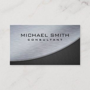 Elegant Professional Modern Metal Silver Black Business Card