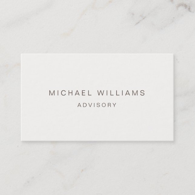 ELEGANT PROFESSIONAL MODERN MINIMALIST CREMA BUSINESS CARD (Front)