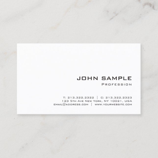 Elegant Professional Modern Minimalist Template Business Card (Front)