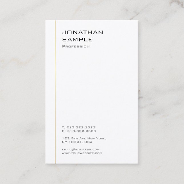 Elegant Professional Modern Minimalist Template Business Card (Front)
