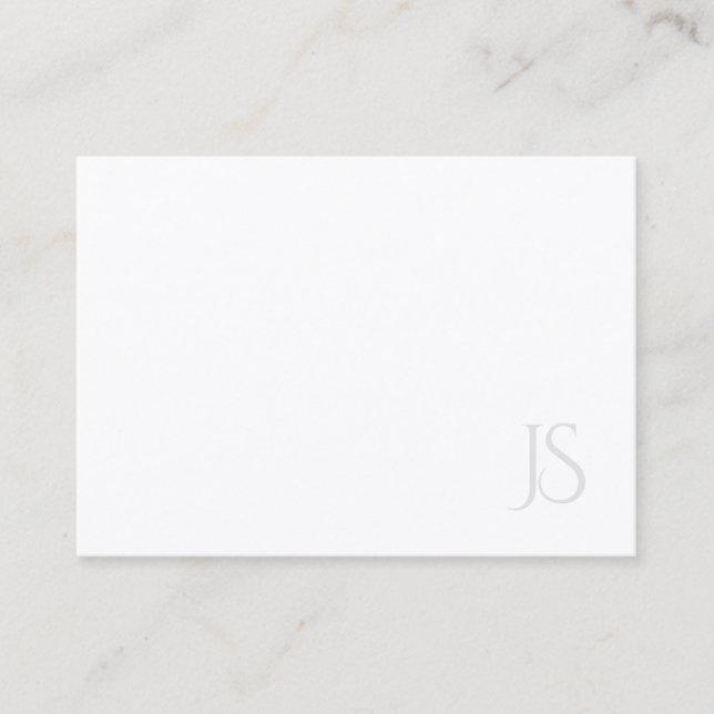 Elegant Professional Modern Monogram Simple Plain Business Card (Front)