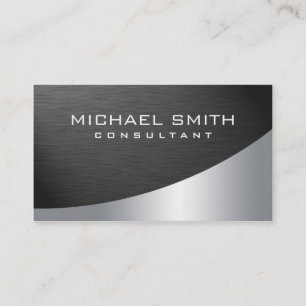 Elegant Professional Modern Plain Metal Silver Business Card