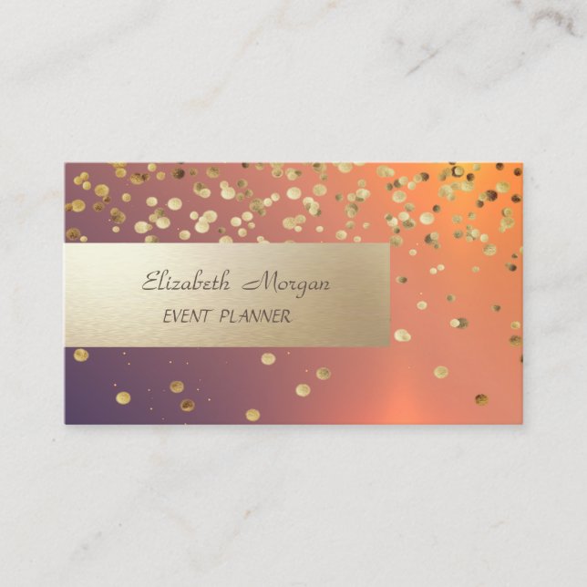 Elegant Professional, Modern,Shiny Confetti Business Card (Front)