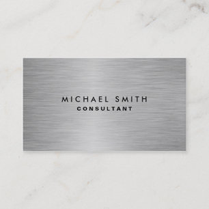 Elegant Professional Modern Silver Metal Plain Business Card