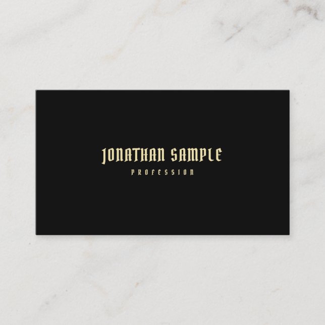 Elegant Professional Modern Simple Black Gold Luxe Business Card (Front)