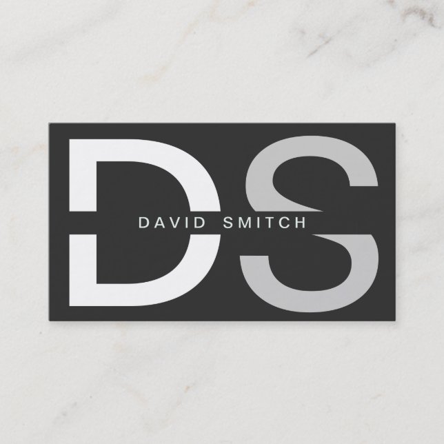 ELEGANT PROFESSIONAL MODERN SIMPLE BLACK WHITE BUSINESS CARD (Front)