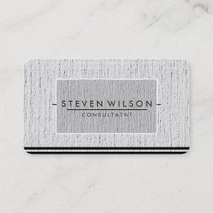 Elegant Professional Modern Subtle Plain Linen Business Card
