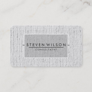 Elegant Professional Modern Subtle Plain Linen Business Card